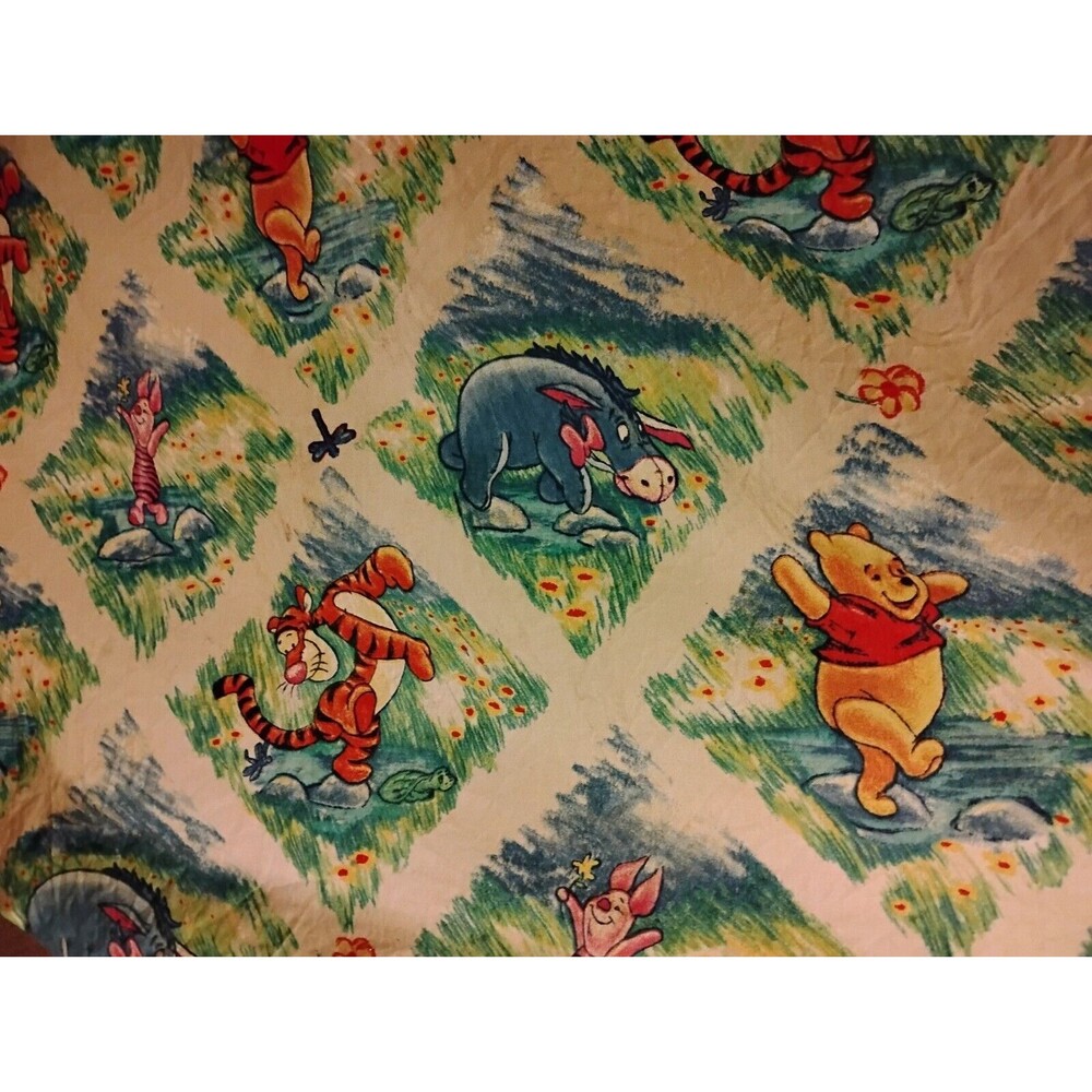 Vintage Rare!!! - Winnie the Pooh Twin Fitted Sheet Disney Piglet Tigger USA 90s